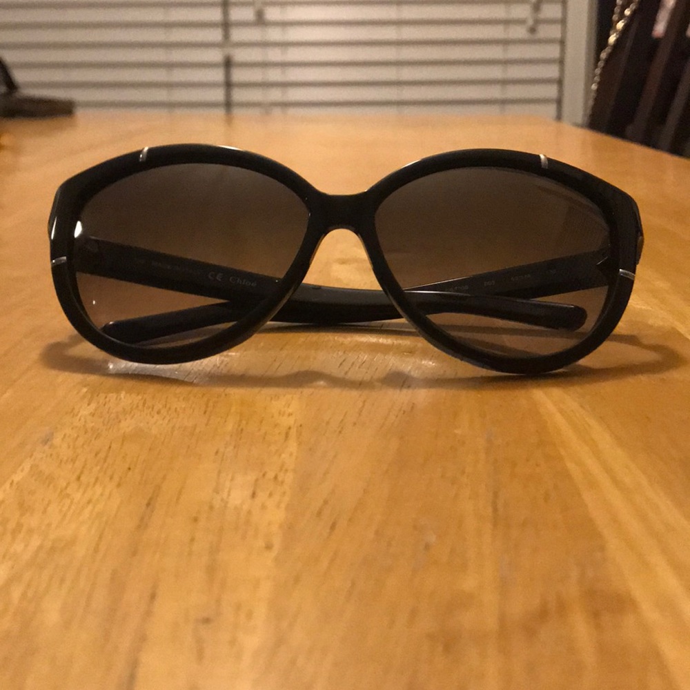Chloe Black with Silver Hardware Sunglasses
